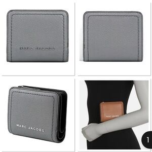 Marc Jacobs Gray and Black Leather Card Holder